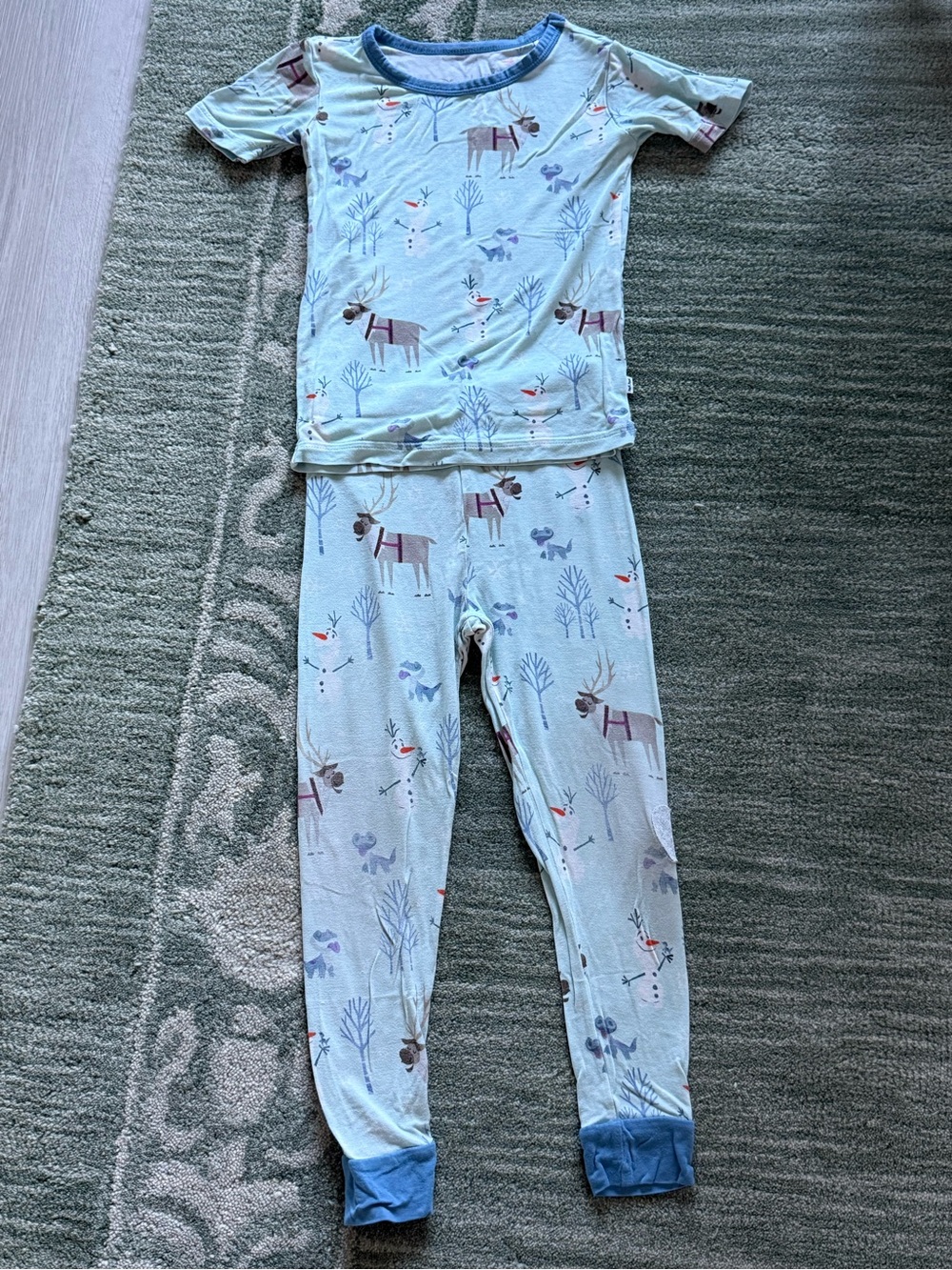 Little Sleepies Frozen Olaf Sven short sleeve long pants pjs